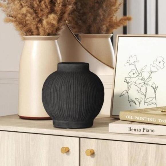 Ceramic Round Black Vase from Threshold - Picture 2 of 3